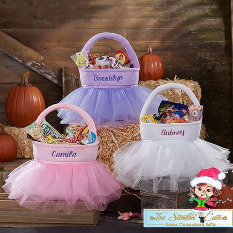 Princess Tutu Personalized Halloween Trick or Treat Basket