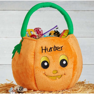 Boy Pumpkin Personalized Halloween Trick or Treat Bag|Pumpkin Candy Bag|Halloween Tote Bag|Halloween Candy Bag|Trick or Treat Bucket