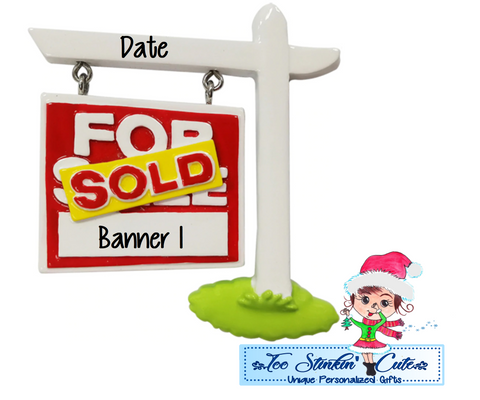 For Sale/ Sold Personalized Christmas Ornament|Realtor Ornament|New Home Ornament|First Home Ornament|Sold House Ornament|Real Estate Gift