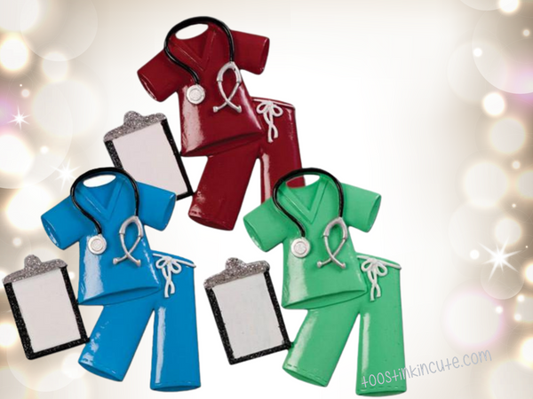 Scrubs/ Nurse/ Medical/ RN/CPN/NP Doctor Personalized Christmas Ornament
