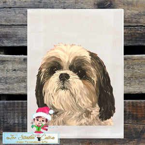 Set of 2 Shih Tzu Dog Flour Sack Towel/ Tea Towel