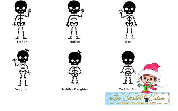 Personalized Halloween Skeleton Family Doormat Rug + Free Shipping/ Fall/ Pumpkin/ Scary/ Witch/ Floormat