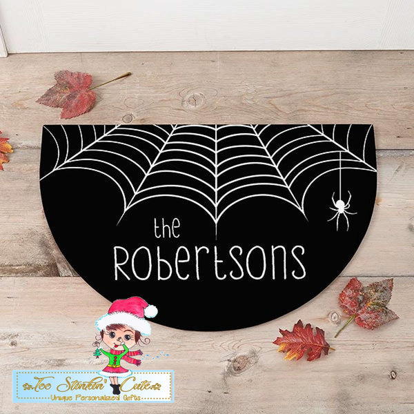 Personalized Halloween SpiderwebFamily Doormat Rug + Free Shipping/ Fall/ Pumpkin/ Scary/ Witch/ Floormat