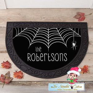 Personalized Halloween SpiderwebFamily Doormat Rug + Free Shipping/ Fall/ Pumpkin/ Scary/ Witch/ Floormat