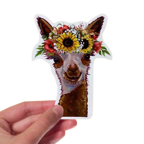 Sunflower Alpaca Sticker
