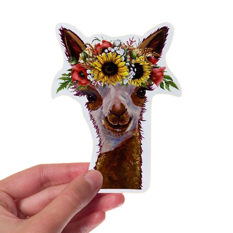 Sunflower Alpaca Sticker