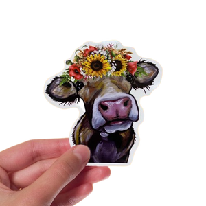 Sunflower Cow Sticker