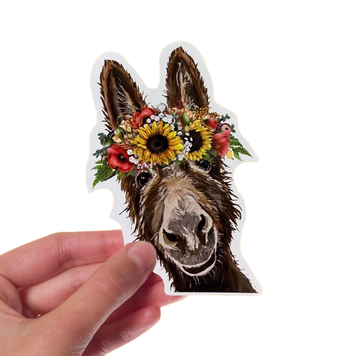 Sunflower Donkey Sticker