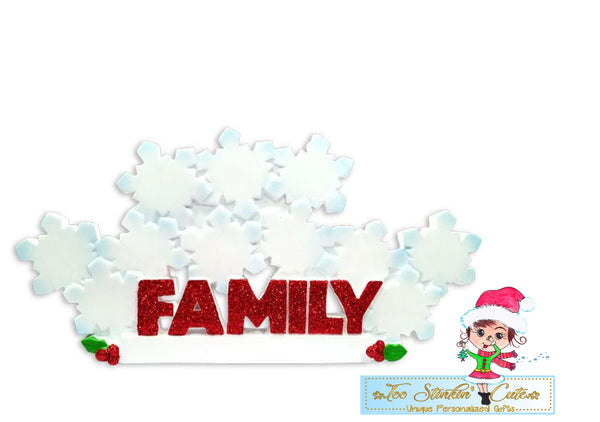 Personalized Christmas Table Topper Snowflake Family of 11 + Free Shipping!