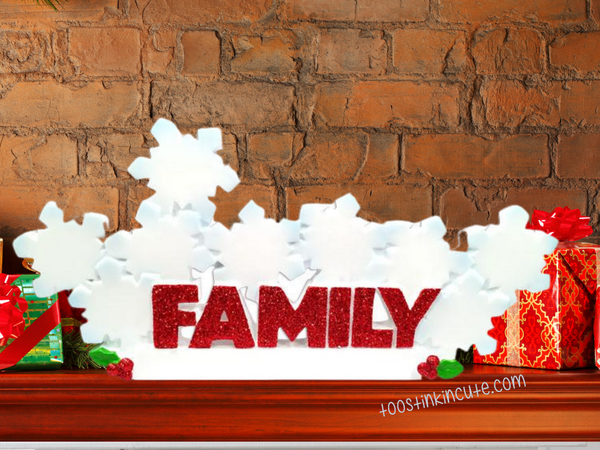 Table Topper Snowflake Family of 9 Personalized Christmas Table Topper