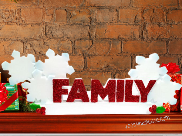 Table Topper Snowflake Family of 5 Personalized Christmas Table Topper
