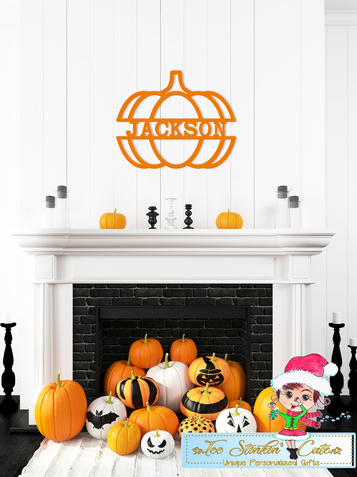 Unfinished Pumpkin Name Birch Wood Decor 20" W x 18" H