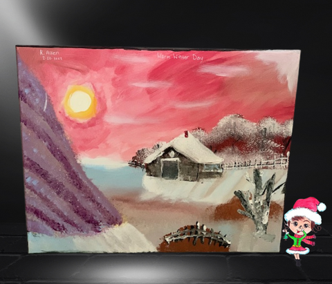 Winter Day Hand Painted Acrylic on Canvas Artwork By Kohlie
