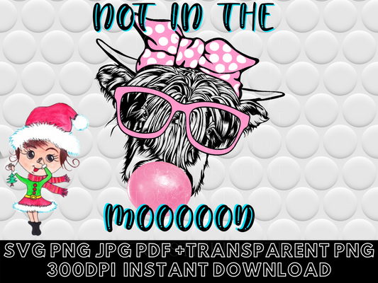 Not in the Mood Cow Digital Download|JPG PNG Instant download|Cow Png Sublimation dtf|Farmhouse Moody Cow Clipart Jpg|Funny Cow Svg Vector