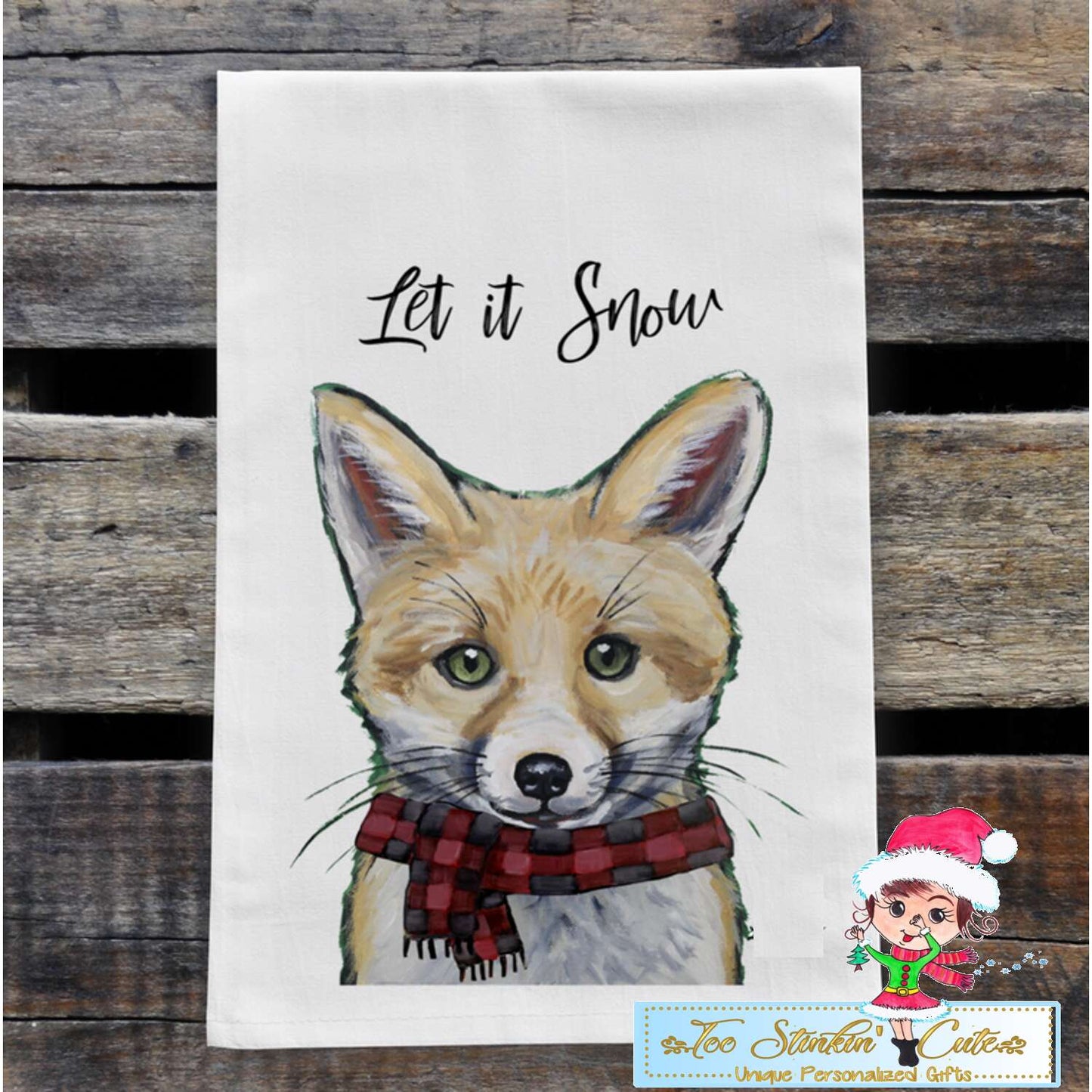 Winter Fox Flour Sack Towel/ Tea Towel
