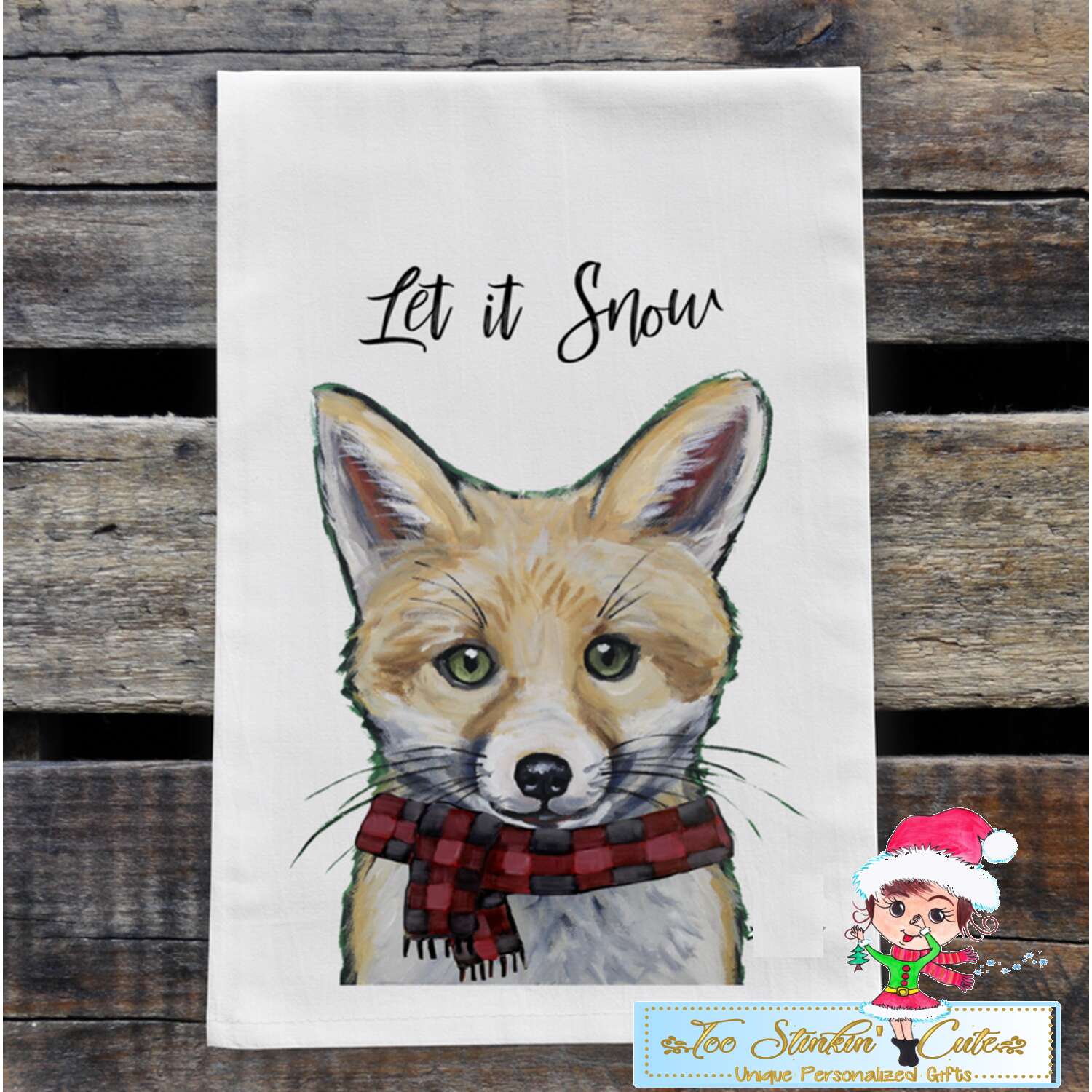 Winter Fox Flour Sack Towel/ Tea Towel