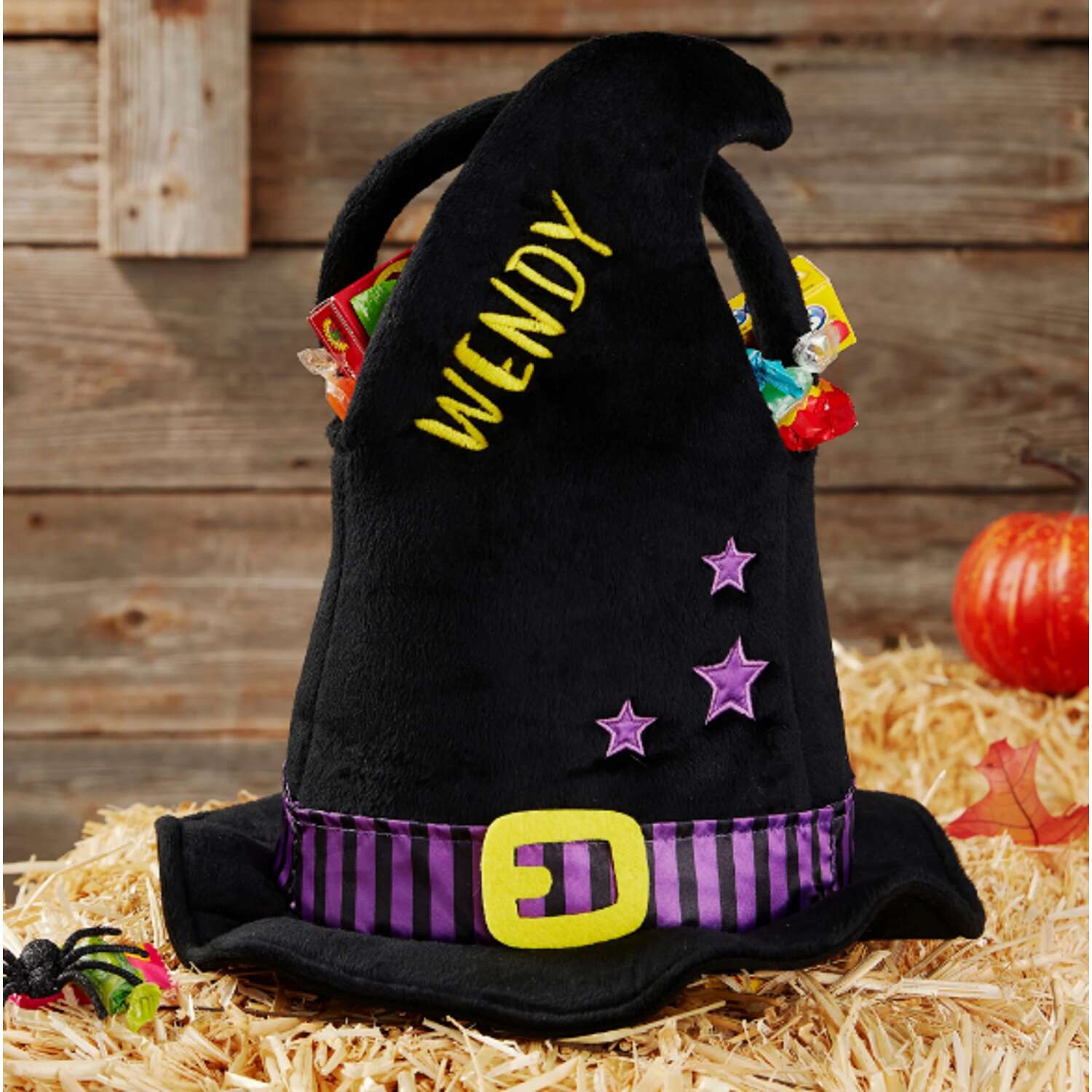 Personalized Witch Hat Halloween Trick or Treat Bag|Pumpkin Candy Bag|Halloween Tote Bag|Halloween Candy Bag|Trick or Treat Bucket
