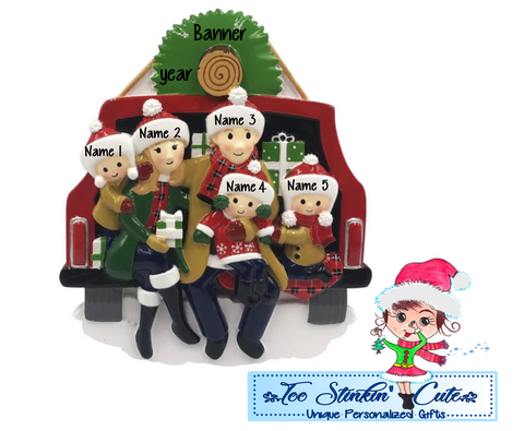 Christmas Tree Family of 5 Personalized Christmas Ornament|Family Ornament|Christmas Tree Ornament|Cut Tree Lot|Family Christmas Tree