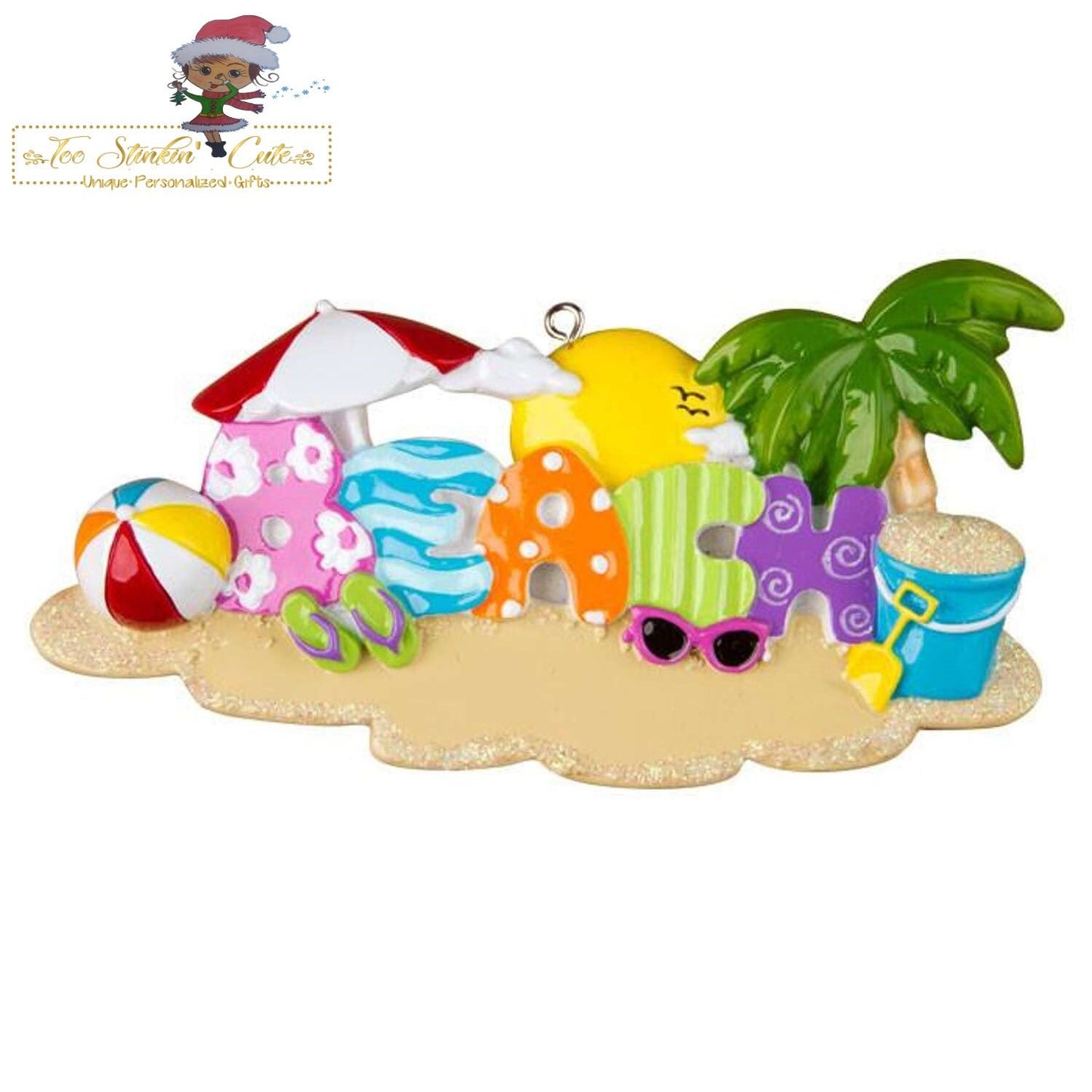 Personalized Christmas Ornament Beach Vacation + Free Shipping!/ Ocean/ Vacation/ Summer Island