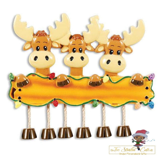Christmas Ornament Moose Family of 3/ Friends/ Coworkers - Personalized + Free Shipping! Reindeer