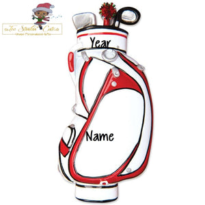 Personalized Christmas Ornament Golf Bag/ Men/ Women/ Golfing/ Sports/ Play + Free Shipping!