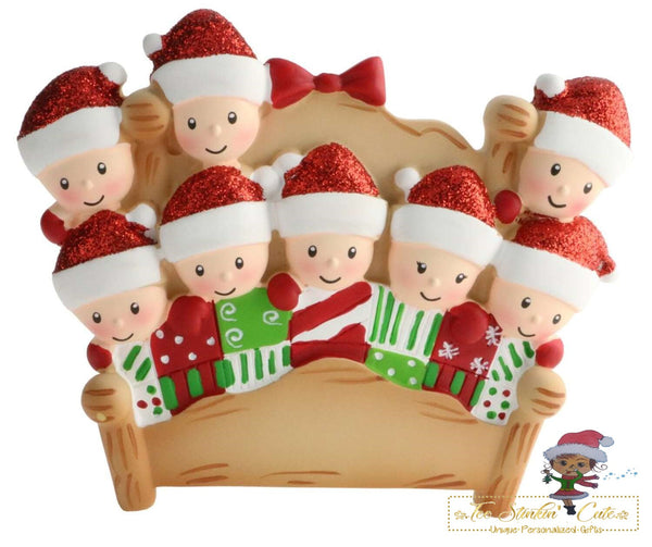 Personalized Christmas Ornament Pajama Bed Family of 8 + Free Shipping!