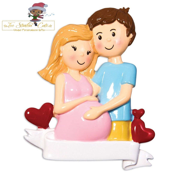 Personalized Christmas Ornament Expecting Couple/ Pregnant/ Family of 3/ Couple/ Newlywed + Free Shipping!