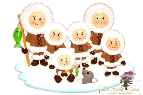 Christmas Ornament Eskimo Family of 6/ Friends/ Coworkers Personalized! + Free Shipping!