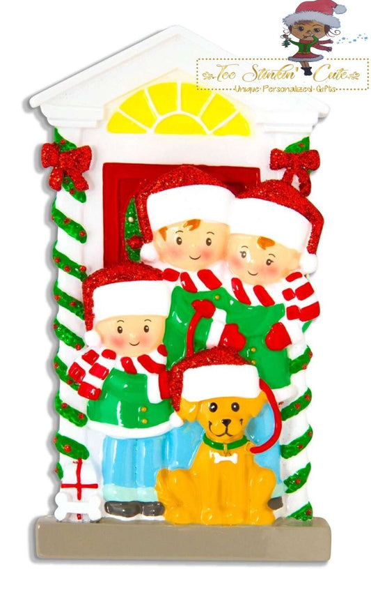 Personalized Christmas Ornament Family of 3 with Dog /Best Friends/ Coworkers + Free Shipping!