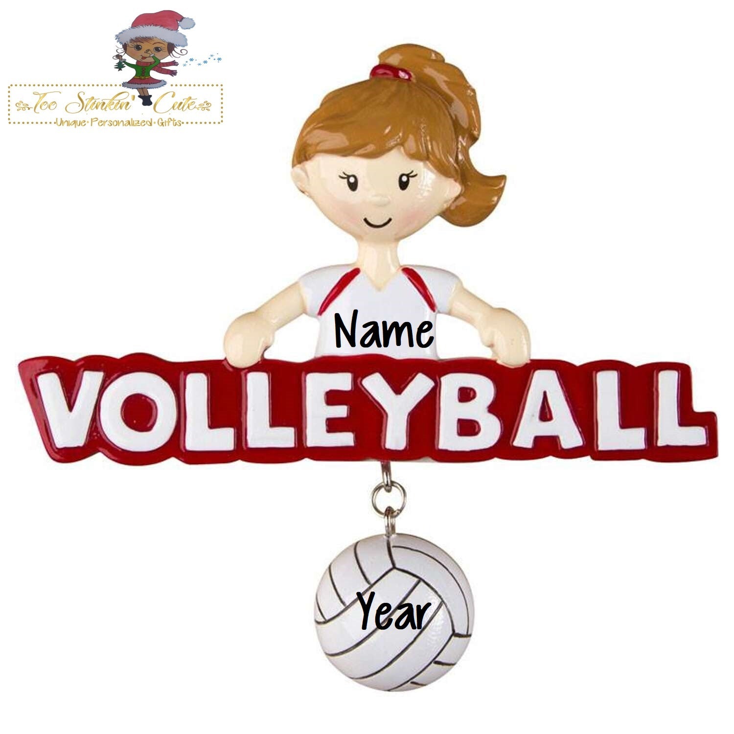 Christmas Ornament Volleyball/ Girls/ Sports - Personalized + Free Shipping!