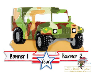 Christmas Ornament Army HumVee/ Military/ Troop/ Hummer- Personalized + Free Shipping!
