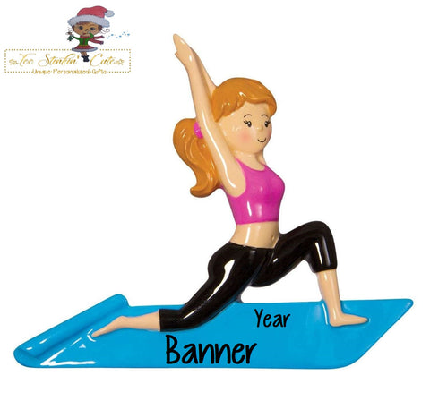 Personalized Christmas Ornament Workout Yoga Girl/ Weight/ Gym/ Exercise + Free Shipping!