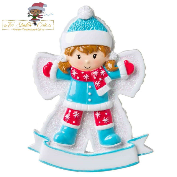 Christmas Ornament Girl Snow Angel/ Children Kids - Personalized + Free Shipping!