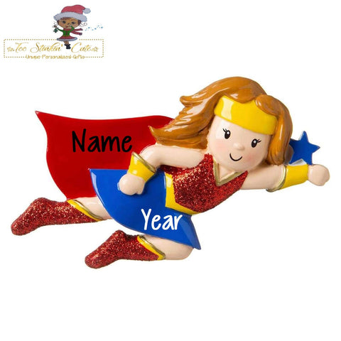 Christmas Ornament Super hero Girl/ Kids/ Child/ Play Personalized! + Free Shipping!