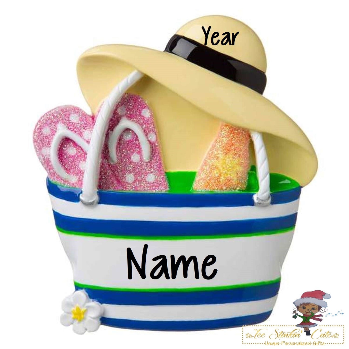 Christmas Ornament Sand Bag/ Beach Bag/ Ocean Getaway Island Sand - Personalized + Free Shipping!