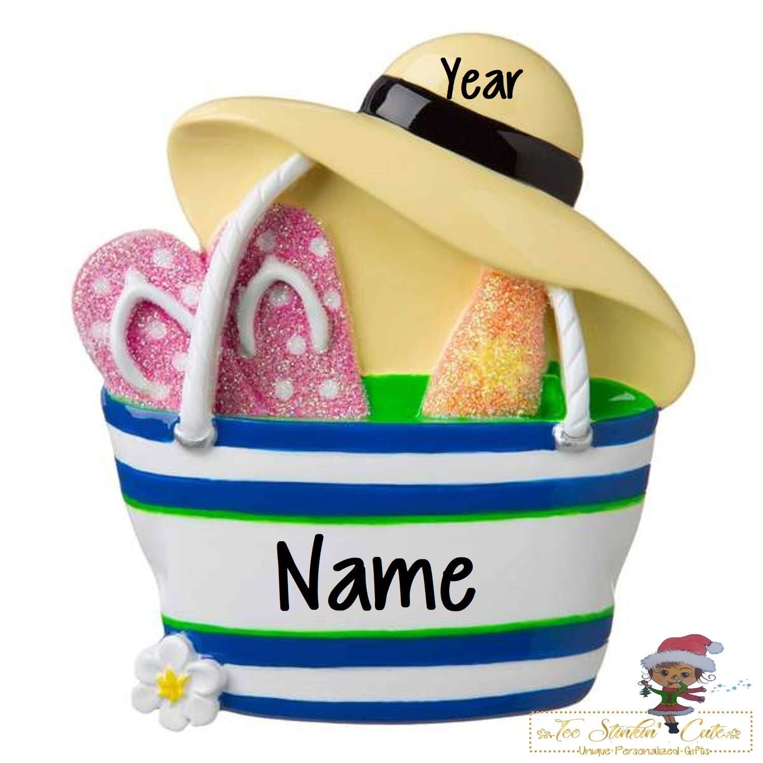 Christmas Ornament Sand Bag/ Beach Bag/ Ocean Getaway Island Sand - Personalized + Free Shipping!
