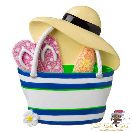 Christmas Ornament Sand Bag/ Beach Bag/ Ocean Getaway Island Sand - Personalized + Free Shipping!