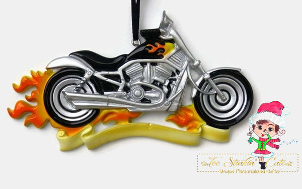 Christmas Ornament Motorcycle/ Harley/ Hog/ Bike/ Men/ Riding - Personalized + Free Shipping!