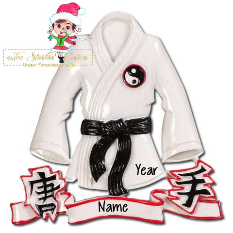 Christmas Ornament Karate Jacket/ Ju Jit Tsu/ Black Belt Taekwondo - Personalized + Free Shipping!