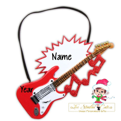 Personalized Christmas Ornament Electric Guitar Music Band + Free Shipping!