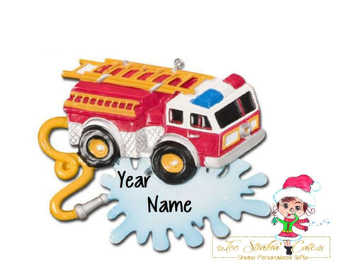 Christmas Ornament Firetruck/ Fire/ Kids/ Boys Girls Children- Personalized + Free Shipping!