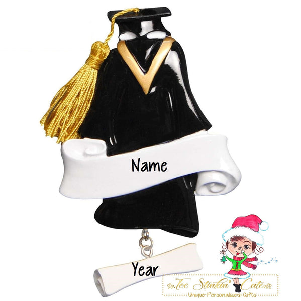 Personalized Christmas Ornament Graduate Student Cap Gown + Free Shipping! /Graduation/ School College Diploma Certificate