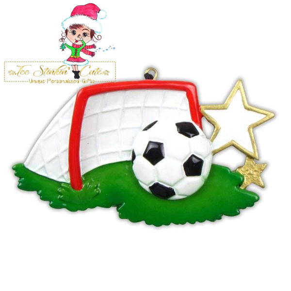 Personalized Christmas Ornament Soccer Goal/ Boys/Girls/ Sports/ Kids/ Play/ Game + Free Shipping!
