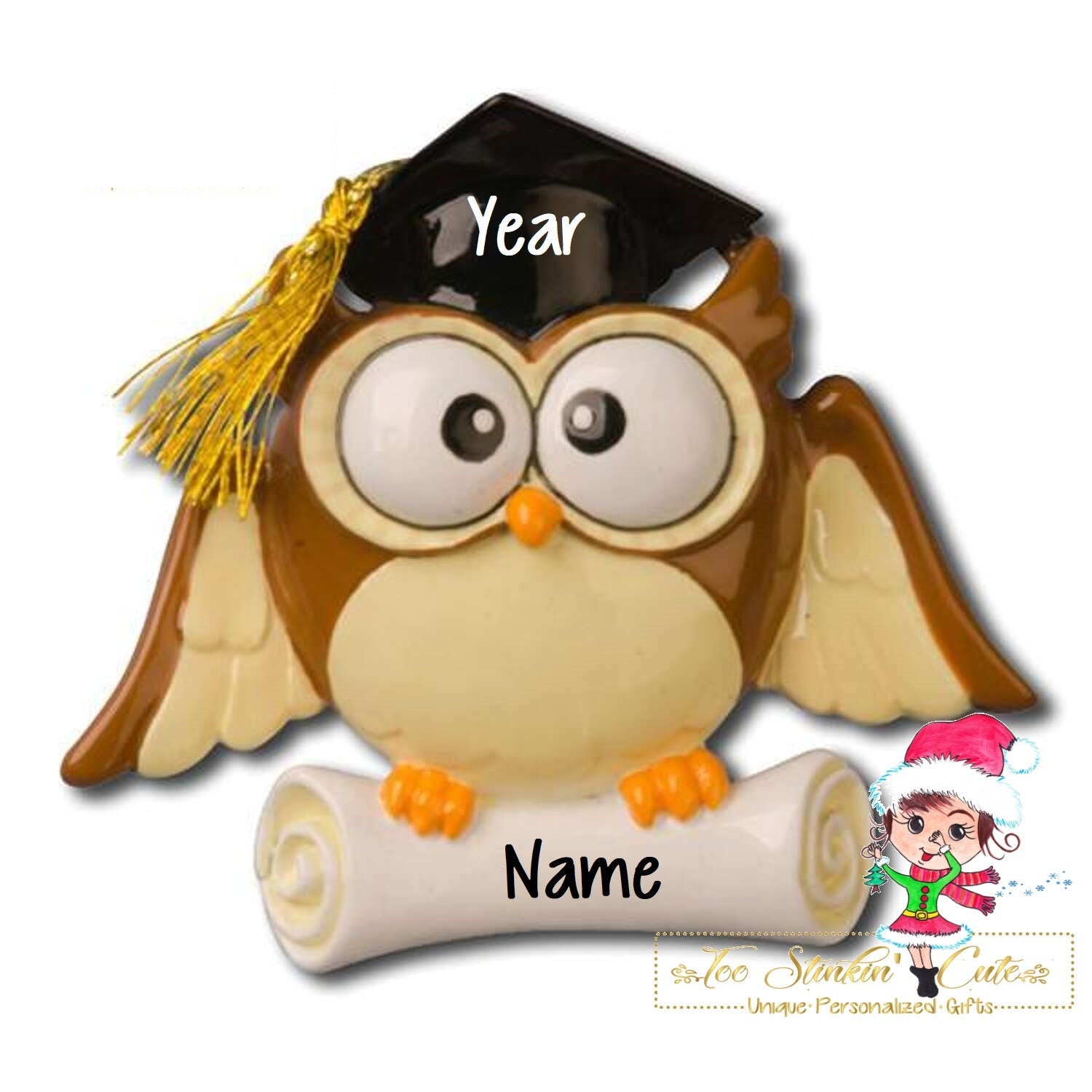 Christmas Ornament Graduate Owl/ Student/ Kid/ Child/ Graduation/ School - Personalized + Free Shipping!
