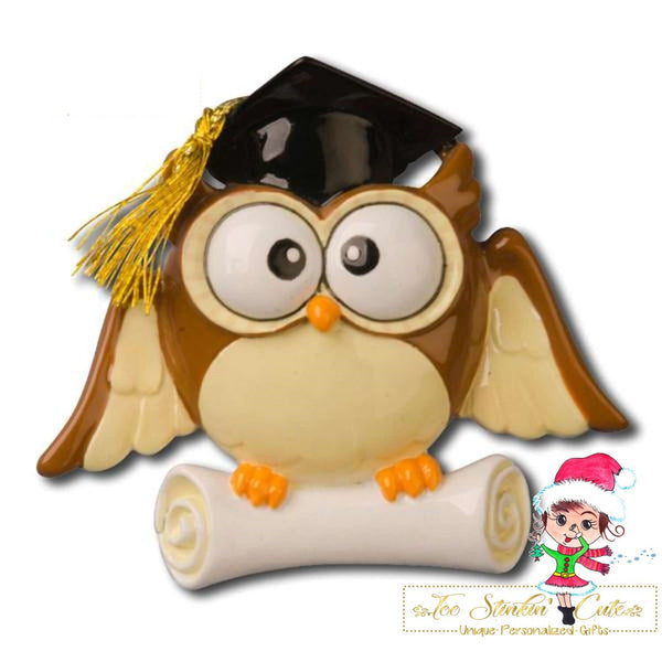 Christmas Ornament Graduate Owl/ Student/ Kid/ Child/ Graduation/ School - Personalized + Free Shipping!