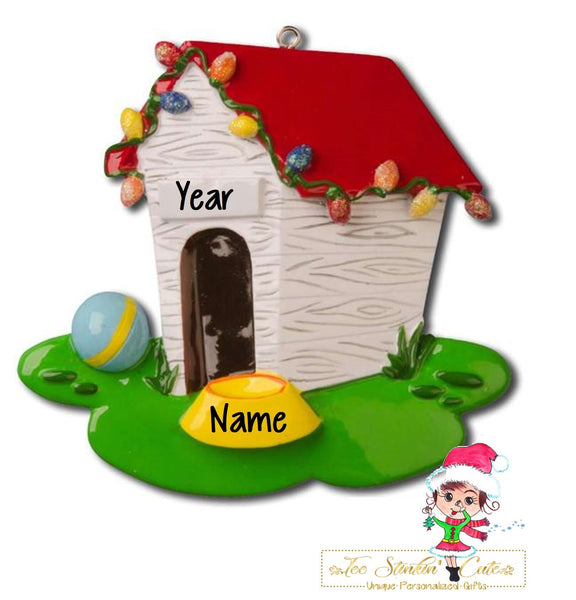 Personalized Christmas Ornament Dog House Pet Family Animal DogHouse + Free Shipping!