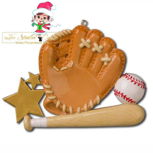 Personalized Christmas Ornament Baseball Glove/ Boys/Girls/ Sports/ Kids/ Play/ Game + Free Shipping!