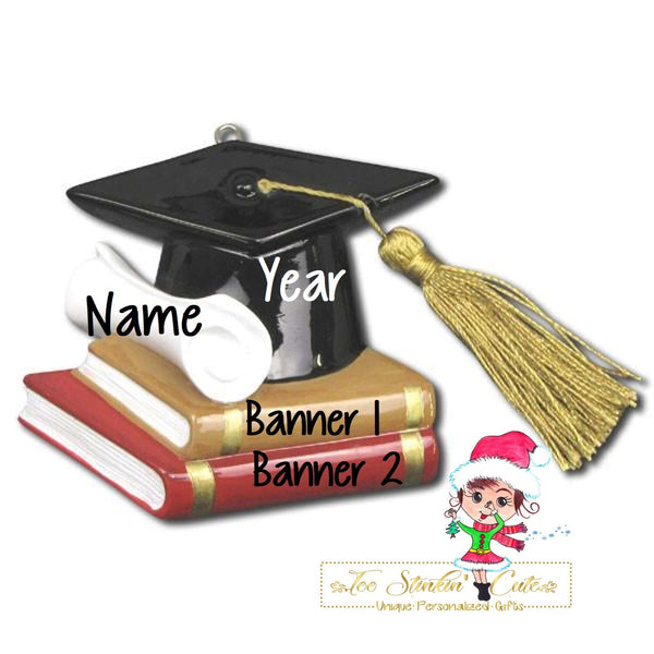 Personalized Christmas Ornament Graduate Student Cap College + Free Shipping! /Graduation/ School College Diploma Certificate