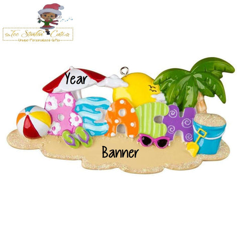 Personalized Christmas Ornament Beach Vacation + Free Shipping!/ Ocean/ Vacation/ Summer Island