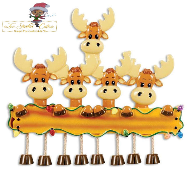 Christmas Ornament Moose Family of 5/ Friends/ Coworkers - Personalized + Free Shipping! Reindeer
